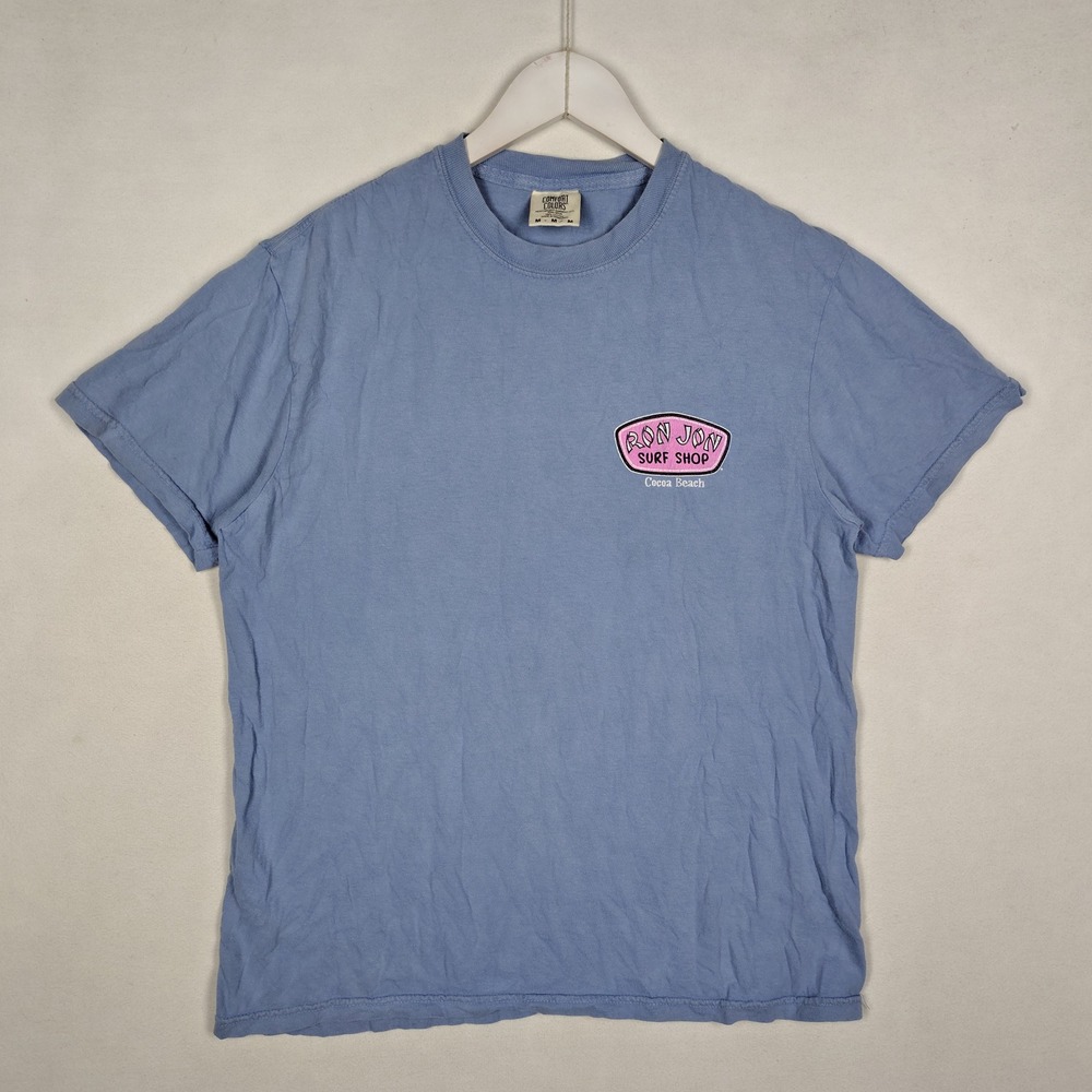 Comfort Colors Ron Jon Surf Shop Cocoa Beach Flamingo Graphic T-Shirt Blue M